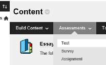 11. Place cursor over the Assessments link and click on
