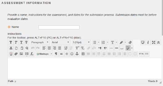 Type the name and instructions for the peer assessment.