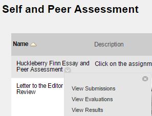 Accessing Self and Peer Assessment Results 1.