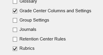 If you have rubrics to copy over, select Rubrics as well. 6. Select the class to which you wish to copy the content. 10.