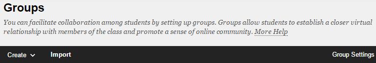 Creating Groups 1. Click the Groups link to access the groups page. 2.
