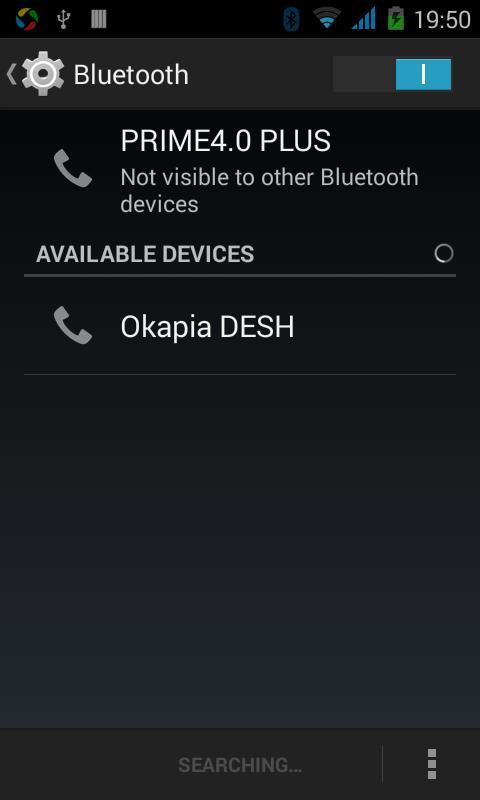 3) In Bluetooth settings all the devices found will displayed in the list under the icon. Important: The maximum detecting time of the phone is 2 minutes.