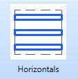 11.5 Horizontals The Horizontals option allows you to place horizontals members in the secondary panel. This is option you can save in a secondary template.