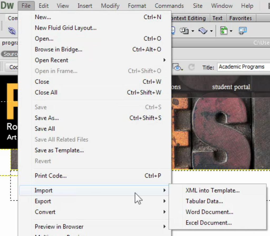 Changing the Copy/ Paste Prefences in Dreamweaver You can set special paste preferences as default options when using Edit > Paste to paste text from other applications.