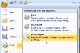 0 Printing and Previewing a Presentation; Changing Page Setup 0 Printing and Previewing a Presentation; Changing Page Setup Open PPS1-01.