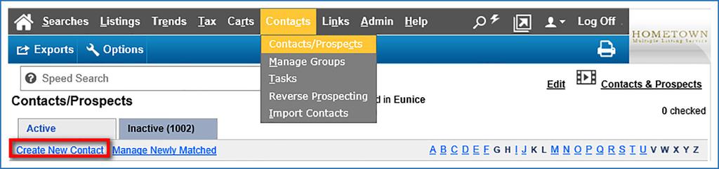 Adding Contacts and Prospects The Contacts/Prospects feature enables you to track and manage contact information as well as provide your prospects with regular updates on listings that match their