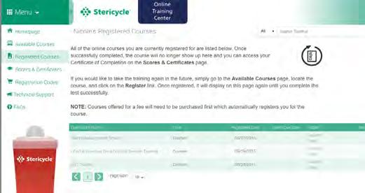 Once registered, if you stop a course before it is completed, you can go to the