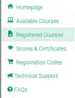 Once a course has been successfully completed, it will no longer be listed on