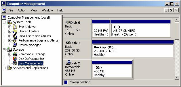 Determining the Drive Number Select Storage -> Disk Management () In this case, the CompactFlash s Drive Number is 2 (2) May have a different number