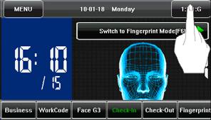 To enter the 1:1 recognition mode, you can: A) Press [1:1/1:G] on the screen, as shown in Figure 1 on the right, or: B) Press [1:1/1:G] shortcut key on the screen, or C) Press related shortcut key on