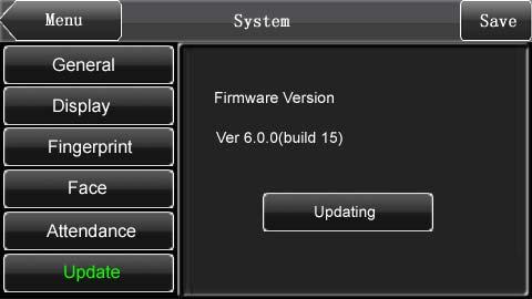 5.6 Update You can upgrade the firmware program of the FFR terminal