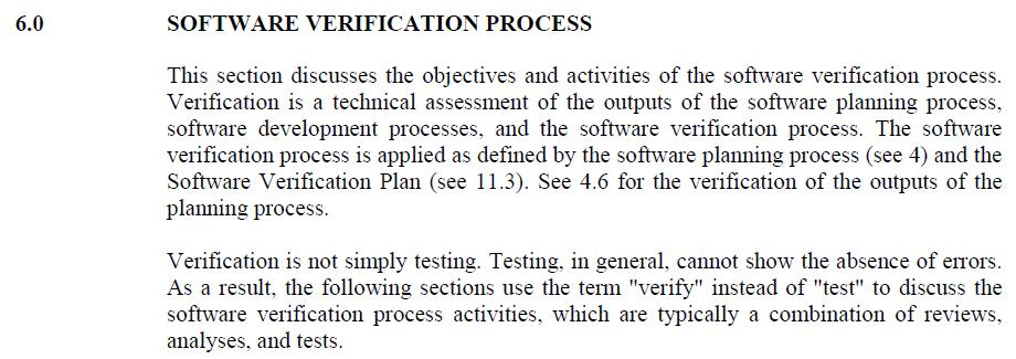 Verification in DO-178C (Software Considerations in