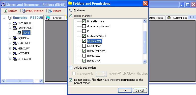 CHAPTER 2 Standard Reports (Working with Reports) You can view permissions of folder(s) in a share or for all the shares in the selected server by selecting All shares option or Select share(s)