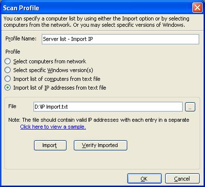 Chapter-8- Scan Profiles Manager the list of entries imported, click Verify Imported List button.