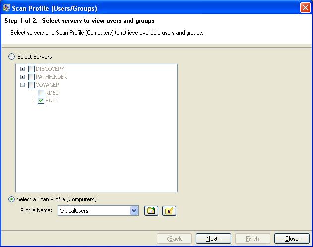 Chapter-8- Scan Profiles Manager 2) Click New button in the Scan Profiles Manager (Users/Groups) dialog. This action will launch the Scan Profiles (Users/Groups) Wizard as shown below.