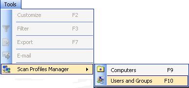 Chapter-8- Scan Profiles Manager 8.7 How to manage Scan Profiles (Users/Groups)? Click to launch the Scan Profiles Manager (Users/Groups).