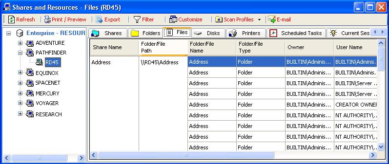 CHAPTER 2 Standard Reports (Working with Reports) that have same permissions as the parent folder" option. This option will not report files with identical permissions as the parent folder.