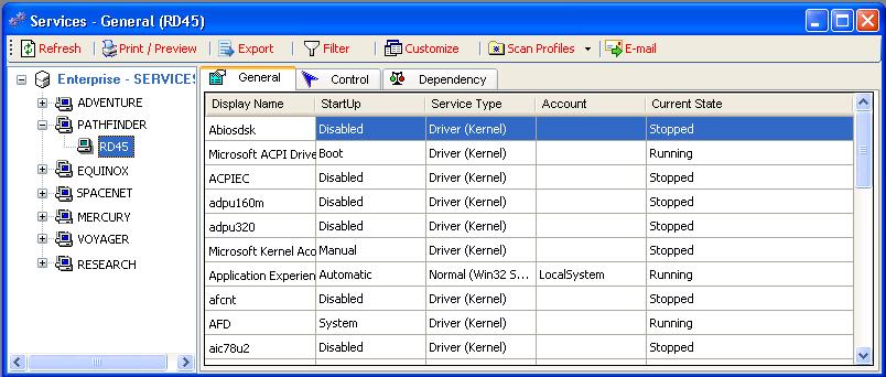 CHAPTER 2 Standard Reports (Working with Reports) 2.6 How to view Service information? Click on as listed below.