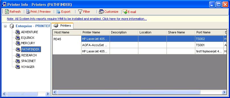 CHAPTER 4 - System Information 4.4 How to view Printer Configuration reports? Click on Configuration information available under each tab as listed below.