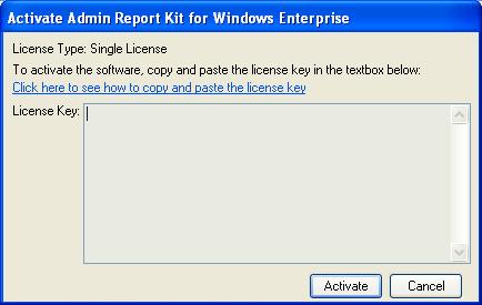 CHAPTER 1 - About Admin Report Kit for Windows Enterprise (ARKWE) 1.3 How to activate the software?