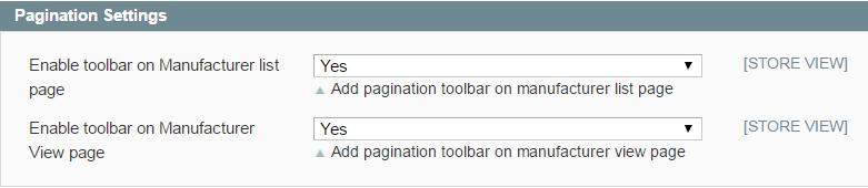 Step 7: Pagination settings Enable toolbar on Manufacturer list page: Select Yes to show pagination bar on list page.