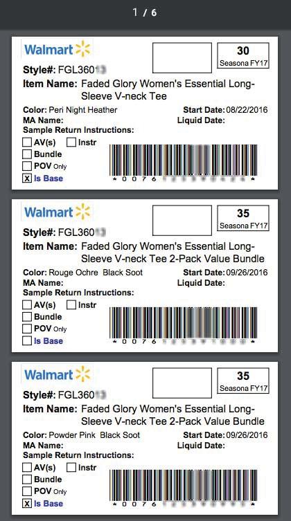 Sample Barcode Tags Print Sample Tags Workhorse will automatically