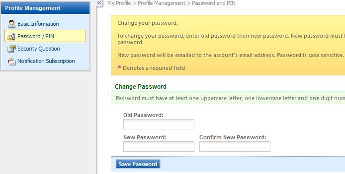 6.2 Password and PIN To change your password, user can simply enter the old password and new password twice and click ( )