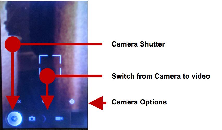 You may adjust various settings for the camera by pressing the camera options while in the camera interface.
