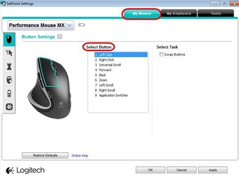 3. Choose the mouse button you wish to customize in the Select Button field: 4.
