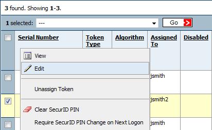 Edit a Token When you edit a token, you can update information about the token, such as the security domain to which the token is assigned. You can also: Enable and disable the token.