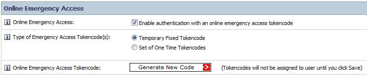 4. From the Context menu, click Manage Emergency Access Tokencodes. 5.