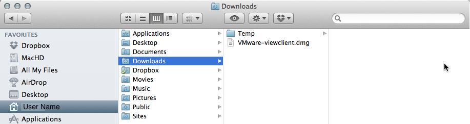 When the download has completed, open a Finder window and navigate to the Downloads folder.