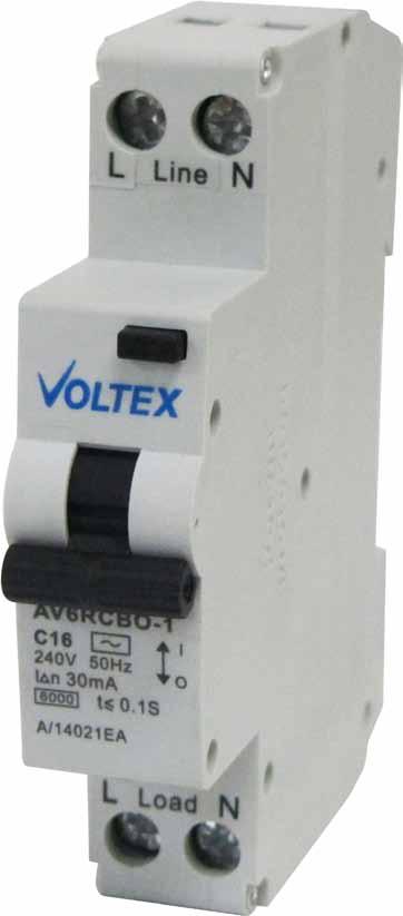 RCBO 1 Pole Single Module 6KA RCBOs are combined mechanisms that provide overcurrent and earth leakage protection.