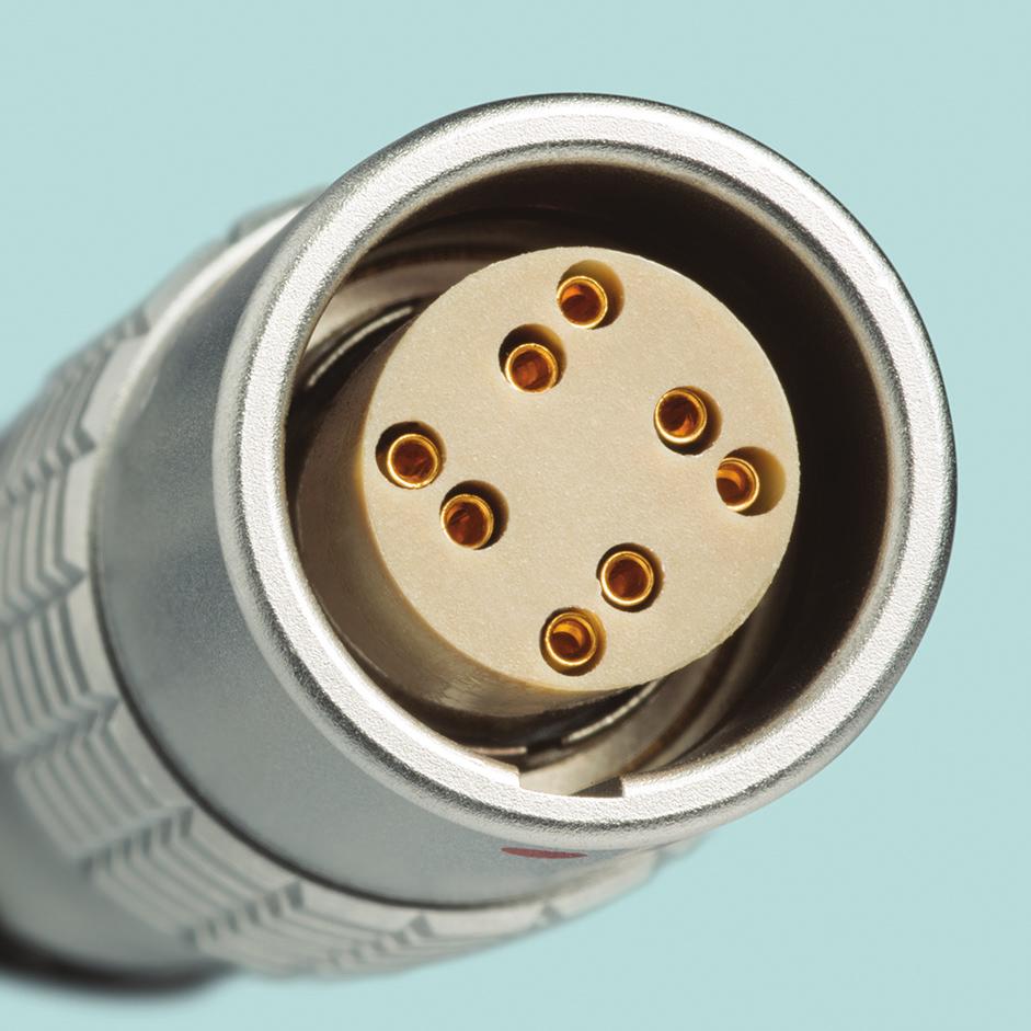 Figure 6: Glenair El Ochito Multi-pin Insert (size 8) Connector LEMO 2B Series Connector System The Multipole Cat6a connector is part of the