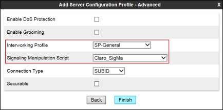 Click Next in the Add Server Configuration Profile - Authentication window (not shown).