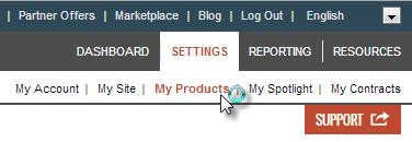 13 Niche Synergy page and your suggested retail price; click on the My Products link under the Settings tab (see picture below).