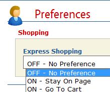 This option can be decided on an order to order basis (which equates to the OFF - No Preference selection) or selecting to Save Choice as Preference.