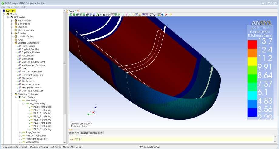 Intuitive Graphics for Composites Layup Composites PrepPost is used to define