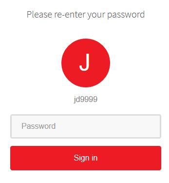 After a successful login, the system will force you to set up your account recovery options. The following message will appear and you must enter your current password to continue.