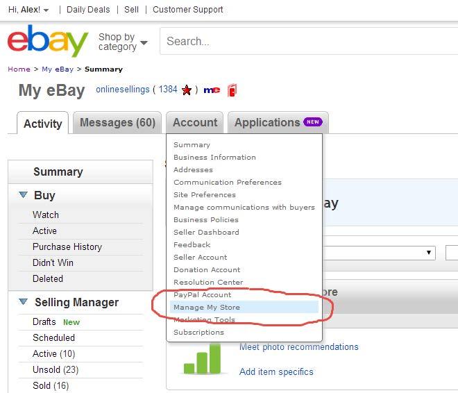 Revert to old store If you are using ebay s new store layout you will need to revert back to ebay s old