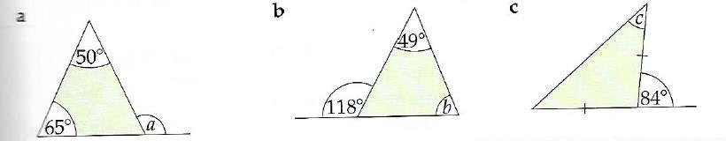 18. Using a ruler and a compass, draw the following triangles.