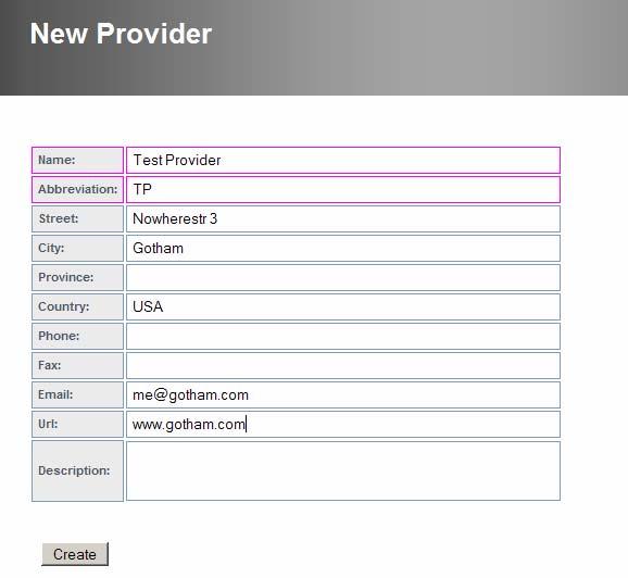 14.3 Provider A provider stores information about name, abbreviation, street, city, province, country, phone,