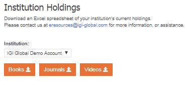 Institution Holdings Download customized lists of your institution s holdings.