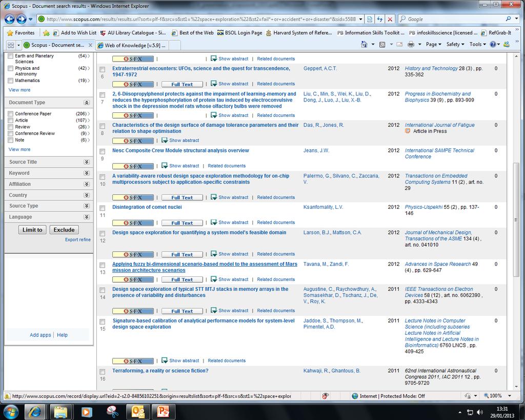 Scopus: Full Text icon appears in Scopus when we have paid for the item in electronic