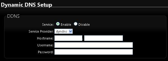 5.3 Configure DDNS Setup Dynamic DNS allows you to map domain name to dynamic IP address. Please click on System -> DDNS Setup and follow the below setting. Enabled: By default, it s Disable.