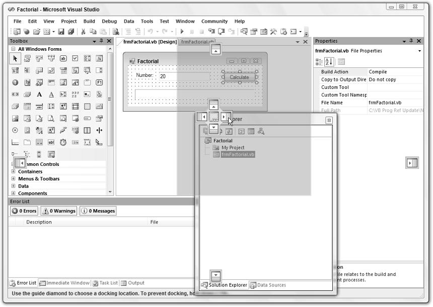 Chapter 1: IDE Figure 1-51: Use the IDE s docking icons to help you dock windows.