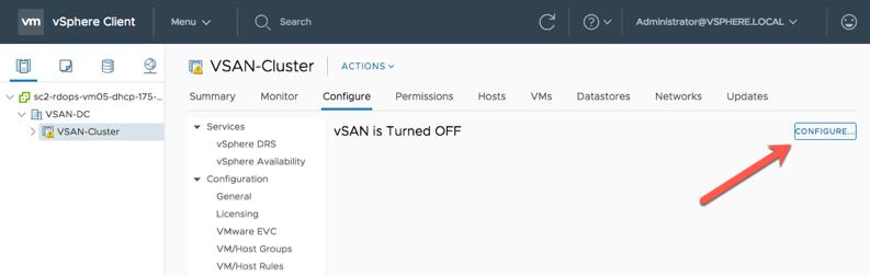 3.1 Enabling vsan in an Existing vsphere Cluster For existing vsphere clusters that meet the requirements, vsan can be enabled with just a few mouse clicks.