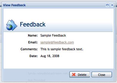 PLUG-IN: FEEDBACK The Feedback Plug-in provides you with the ability to capture and store form feedback from website visitors.