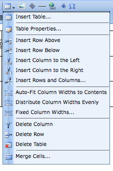 Inserting and Modifying Tables Tables allow you to easily format content into columns and rows. There are many options for modifying the table after it is in place.