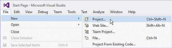 14 Getting started GettingStarted Leave the Create directory for solution option checked to create a folder named as the project name, and located by default in your Documents, Visual Studio 2015,